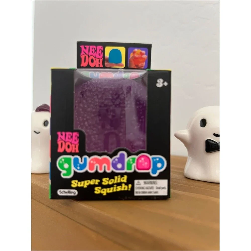 NeeDoh Gumdrop Super Solid Squish - Purple, blue and orange  Assorted